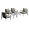6PCS Outdoor Lounge Set Grey 50/70cm Coffee Table Chairs