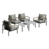 6PCS Outdoor Lounge Set Grey 50/70cm Coffee Table Chairs