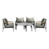 6PCS Outdoor Lounge Set Grey 50/70cm Coffee Table Chairs