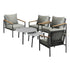6PCS Outdoor Lounge Set Grey 50/70cm Coffee Table Chairs