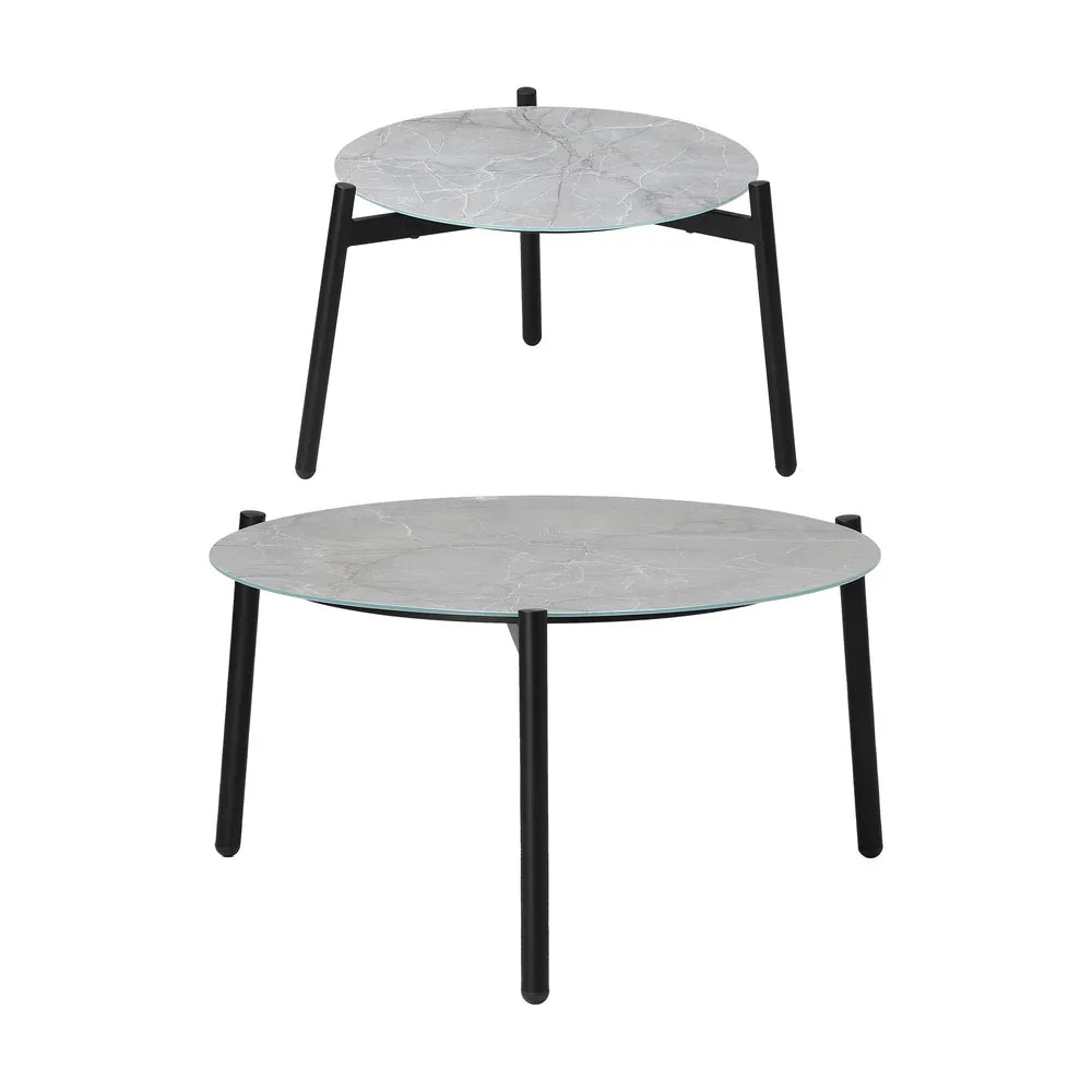 6PCS Outdoor Lounge Set Grey 50/70cm Coffee Table Chairs