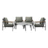 6PCS Outdoor Lounge Set Grey Coffee Table Set with Chairs