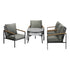 6PCS Outdoor Lounge Set Grey Coffee Table Set with Chairs