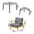 6PCS Outdoor Lounge Set 2pc Grey Coffee Table Sets with Armchairs