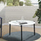 50cm Round Marble Coffee Side Table White Outdoor Indoor