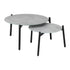 Livsip Outdoor Coffee Side Marble Table Set Grey 2PC