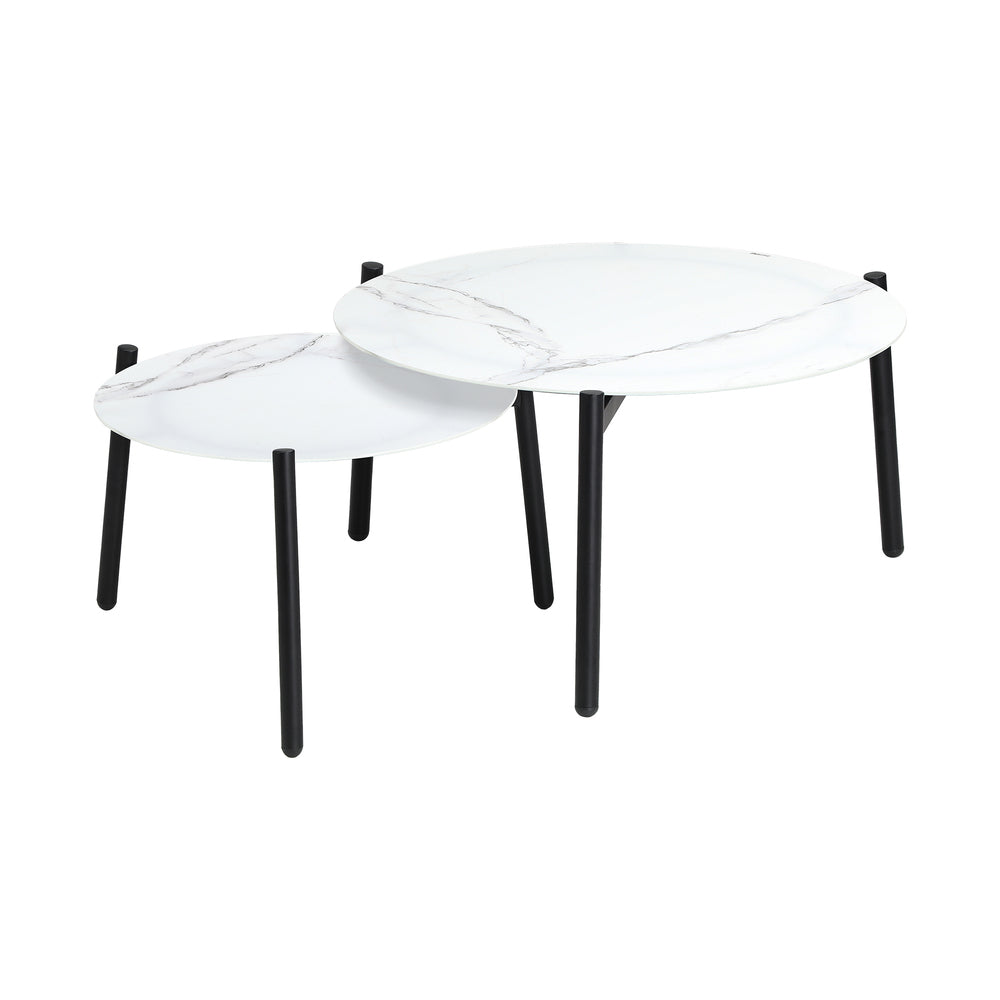 Livsip Outdoor Coffee Side Marble Table 50/70cm Set