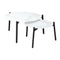 Livsip Round Glass Coffee Tables – Marble‑Look Top, Metal Legs, Indoor/Outdoor Set