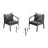 Livsip 3PCS Outdoor Patio Set White 50cm Coffee Table Grey Chairs