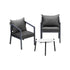 Livsip 3PCS Outdoor Patio Set White 50cm Coffee Table Grey Chairs