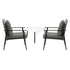 Livsip 3pcs Outdoor Patio Set 50cm Marble Table Rattan Chairs