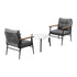 Livsip 3pcs Outdoor Patio Set 50cm Table Grey and Black Armchairs