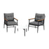 Livsip 3pcs Outdoor Patio Set 50cm Table Grey and Black Armchairs