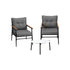 Livsip 3pcs Outdoor Patio Set 50cm Table Grey and Black Armchairs
