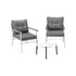 Livsip 3pcs Outdoor Patio Set 50cm Table Grey and White Armchairs