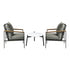 3PCS Outdoor Lounge Set Coffee Side Table with Chairs