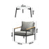 3PCS Outdoor Lounge Set Coffee Side Table with Chairs