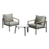 3PCS Outdoor Lounge Set Coffee Side Table with Chairs