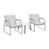 Livsip 3PCS Outdoor Bistro Set 50cm Coffee Table Textilene Patio Chair
