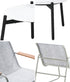 Livsip 3PCS Outdoor Bistro Set 50cm Coffee Table Textilene Patio Chair