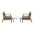 Livsip 3PCS Outdoor Lounge Set 50cm White Coffee Side Table
