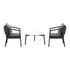 Livsip 3PCS Outdoor Patio Set White 70cm Coffee Table Grey Chairs