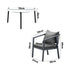 Livsip 3PCS Outdoor Patio Set White 70cm Coffee Table Grey Chairs