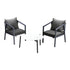 Livsip 3PCS Outdoor Patio Set White 70cm Coffee Table Grey Chairs