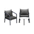 Livsip 3PCS Outdoor Patio Set White 70cm Coffee Table Grey Chairs
