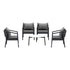 Livsip 4 Seater Outdoor Patio Set White 70cm Coffee Table Grey Chair