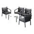 Livsip 4 Seater Outdoor Patio Set White 70cm Coffee Table Grey Chair
