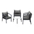 Livsip 4 Seater Outdoor Patio Set White 70cm Coffee Table Grey Chair