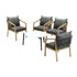 Livsip 4 Seater Outdoor Patio Set White 70cm Coffee Table Natural Chair
