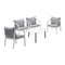 Outdoor Patio Set 4 Seater White 70cm Coffee Table