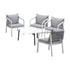 Outdoor Patio Set 4 Seater White 70cm Coffee Table