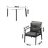 Livsip 5PC Outdoor Patio Set 70CM White Marble Table Rattan Chairs