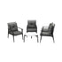 Livsip 5PC Outdoor Patio Set 70CM White Marble Table Rattan Chairs
