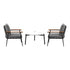 Livsip Outdoor Patio Set 70cm Table with 2 Armchairs