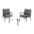 Livsip Outdoor Patio Set 70cm Table with 2 Armchairs