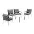 Livsip Outdoor Patio Set 5PC Bistro Lounge Set 70cm White Table