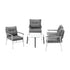 Livsip Outdoor Patio Set 5PC Bistro Lounge Set 70cm White Table