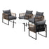 5PCS Outdoor Patio Set White 70cm Coffee Table Rattan Chairs