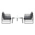 Livsip 3PCS Outdoor Patio Set White 70cm Table Cushioned Armchairs