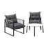 Livsip 3PCS Outdoor Patio Set White 70cm Table Cushioned Armchairs