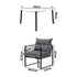 Livsip 5PCS Outdoor Patio Set White 70cm Table Cushioned Armchairs