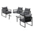 Livsip 5PCS Outdoor Patio Set White 70cm Table Cushioned Armchairs