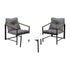 Livsip 2 Seater Outdoor Patio Set 70CM Round White Marble Table