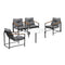 Livsip 4 Seater Outdoor Patio Set 70CM Round White Marble Table