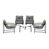 Livsip 4 Seater Outdoor Patio Set 70CM Round White Marble Table