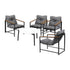 Livsip 4 Seater Outdoor Patio Set 70CM Round White Marble Table